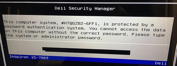 Dell 6FF1 Bios Password