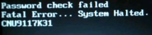 hp password check fail